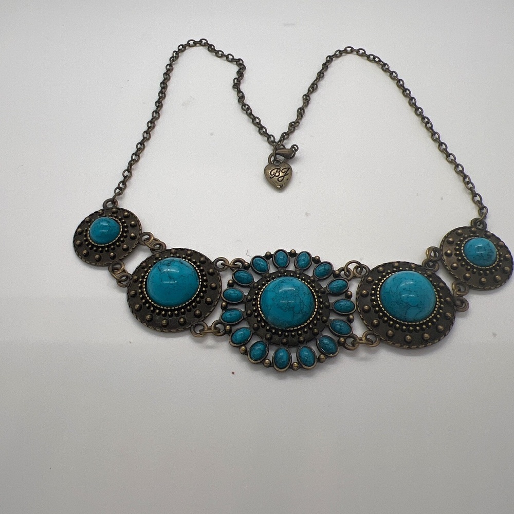 Blue stome necklace Betsey Johnson heart